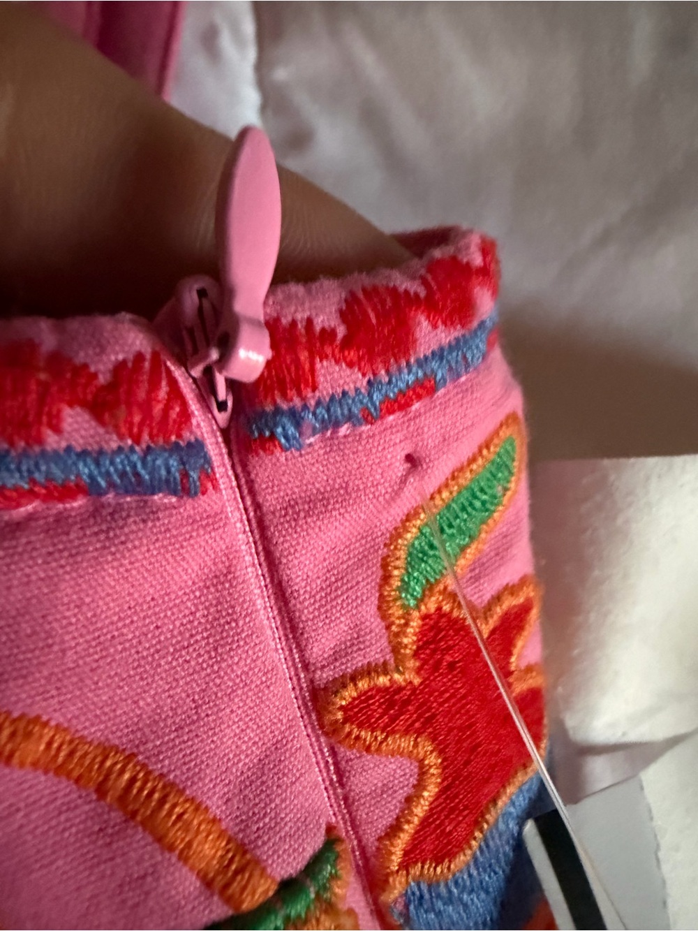 Embroidered 100% cotton Pink Sundress with Floral Motif - Picture 6 of 11